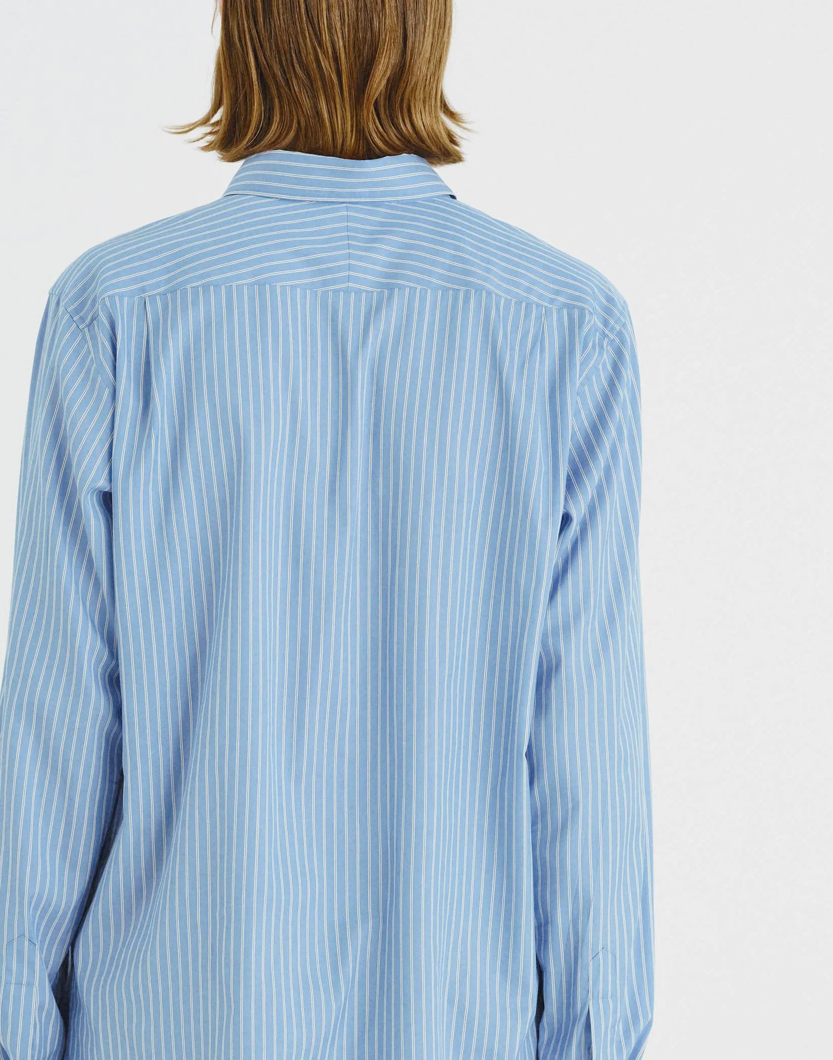 トップス AURALEE 25AW COTTON SILK STRIPE SHIRT 5 Auralee Cotton Silk Stripe Double Cuff Shirt Blue Stripe – Neighbour